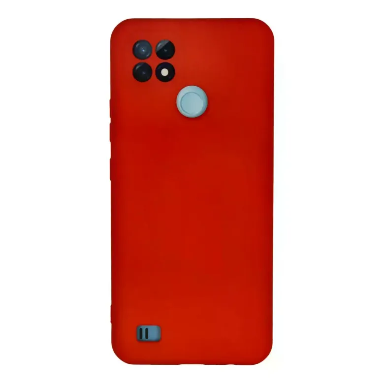 Realme C21 Kılıf Nano içi Kadife Silikon - Kırmızı