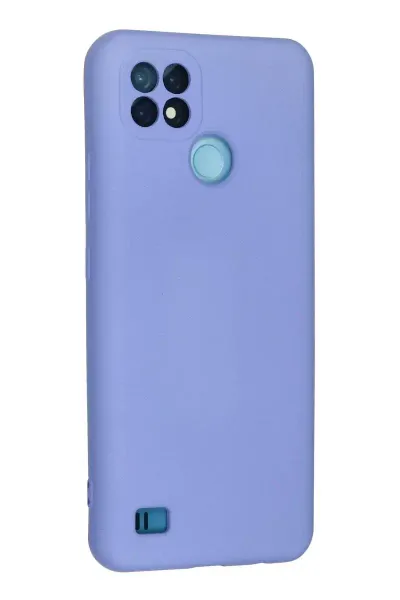 Realme C21 Kılıf Nano içi Kadife Silikon - Lila