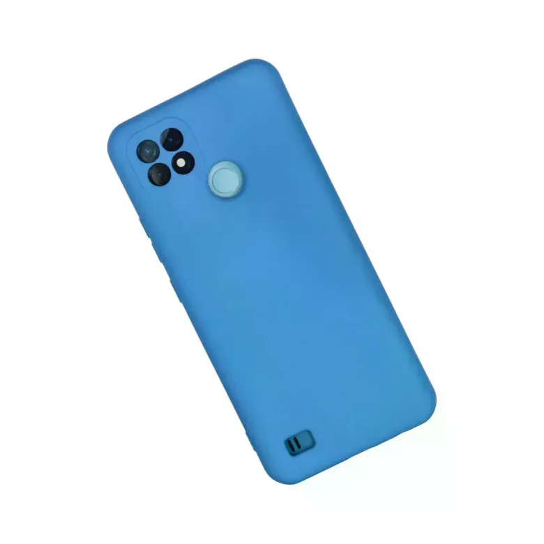 Realme C21 Kılıf Nano içi Kadife Silikon - Mavi