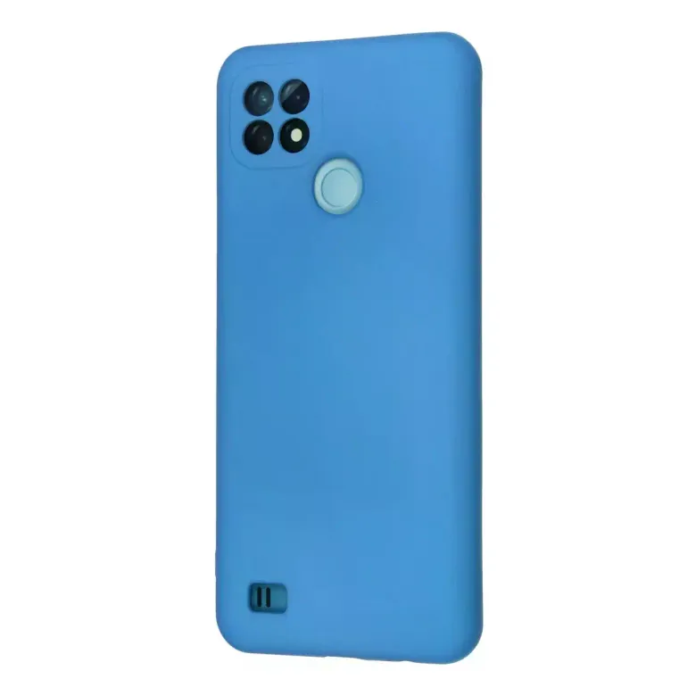 Realme C21 Kılıf Nano içi Kadife Silikon - Mavi