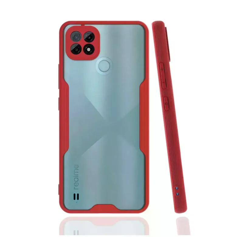 Realme C21 Kılıf Platin Silikon - Kırmızı