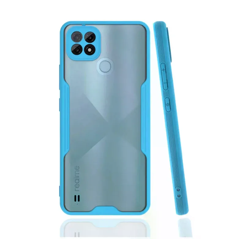 Realme C21 Kılıf Platin Silikon - Mavi