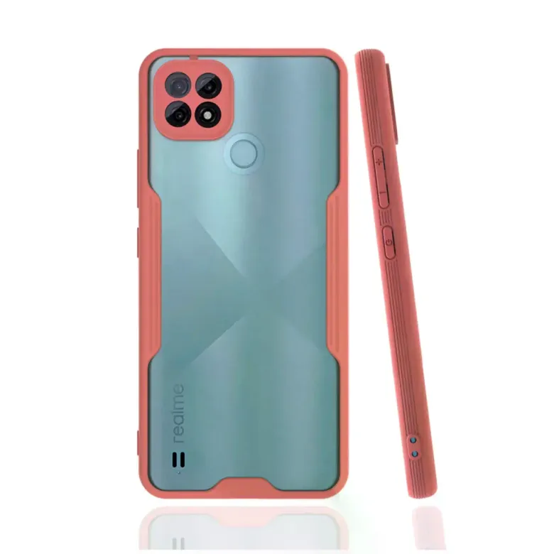 Realme C21 Kılıf Platin Silikon - Pembe