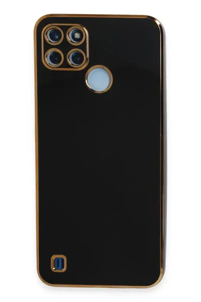 Realme C25Y Kılıf Volet Silikon - Siyah