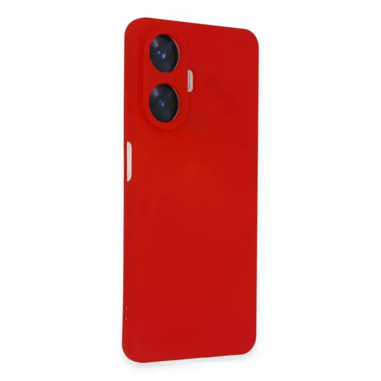 Realme C55 Kılıf Nano içi Kadife Silikon - Kırmızı