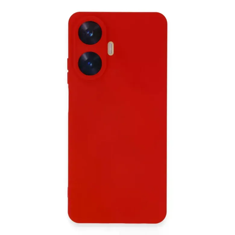 Realme C55 Kılıf Nano içi Kadife Silikon - Kırmızı