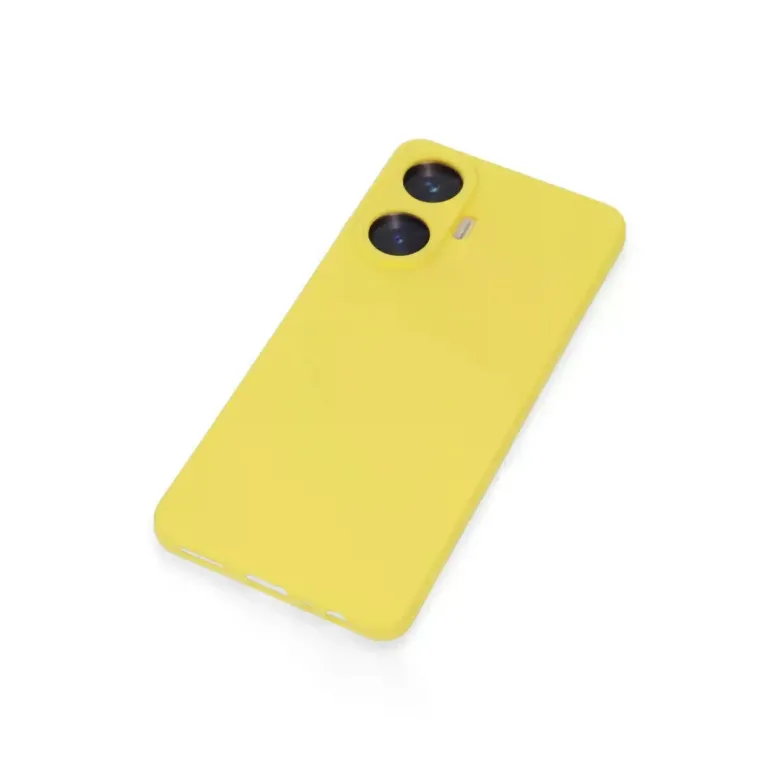 Realme C55 Kılıf Nano içi Kadife Silikon - Sarı