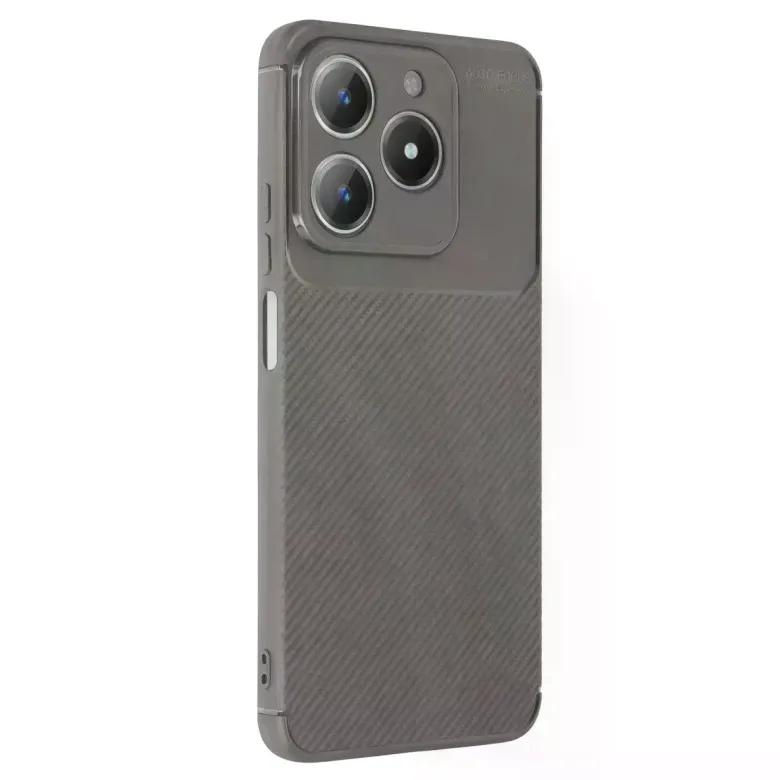 Realme C61 Kılıf Auto Focus Karbon Kapak - Gri
