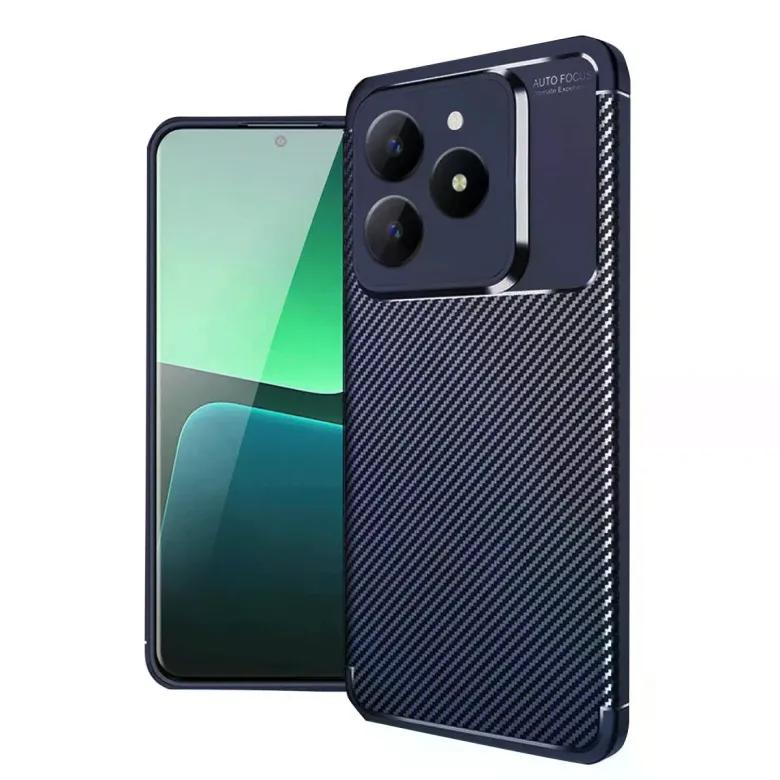 Realme C61 Kılıf Auto Focus Karbon Kapak - Lacivert