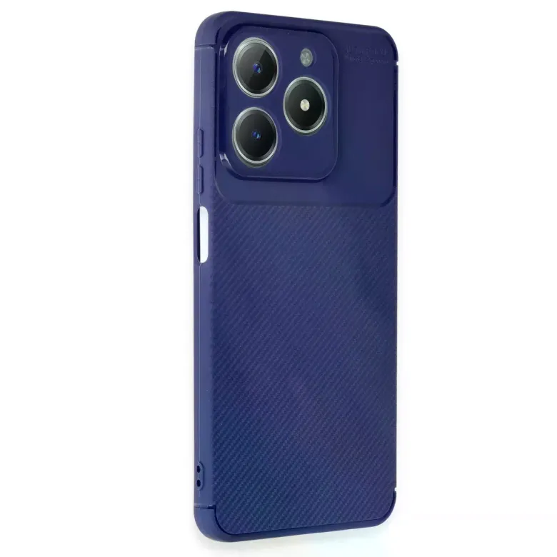 Realme C61 Kılıf Auto Focus Karbon Kapak - Lacivert