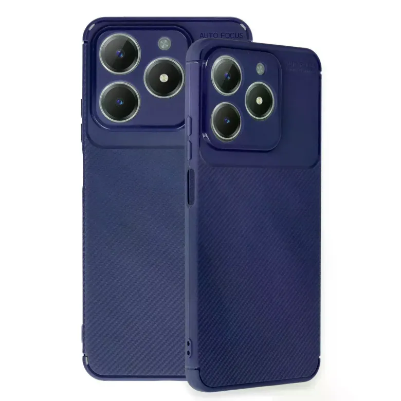 Realme C61 Kılıf Auto Focus Karbon Kapak - Lacivert