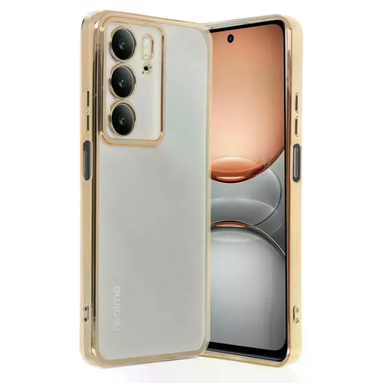 Realme C75 4g Kılıf Razer Lensli Silikon - Gold