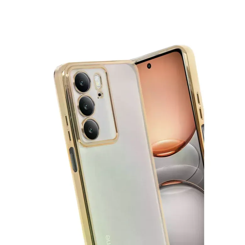 Realme C75 4g Kılıf Razer Lensli Silikon - Gold