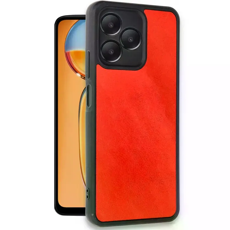 Realme Note 50 4g Kılıf Aras Deri Kapak - Kırmızı