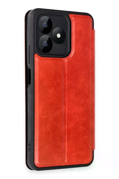Realme Note 50 4G Kılıf Flip Cover - Kırmızı