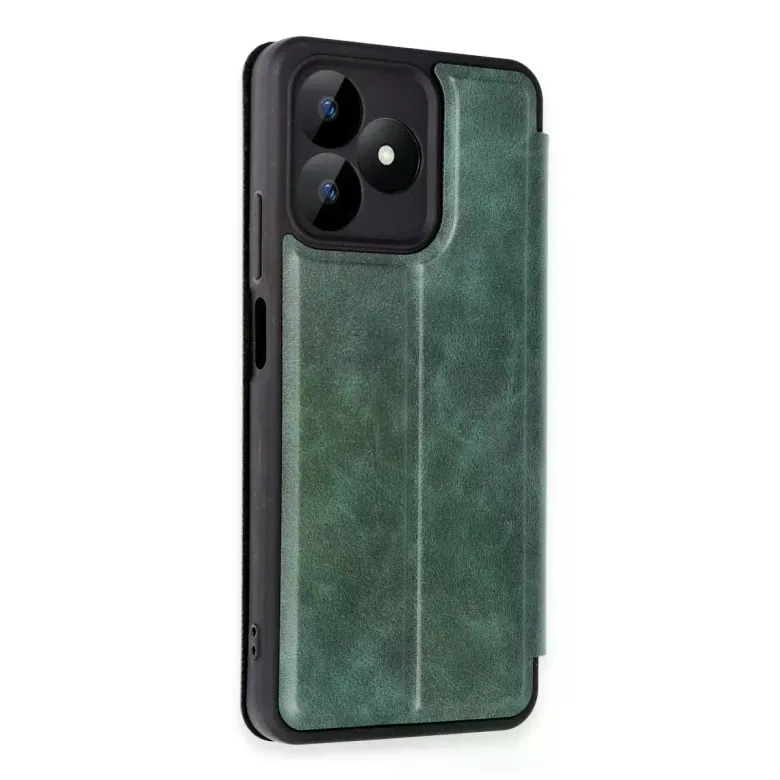 Realme Note 50 4g Kılıf Flip Cover - Koyu Yeşil