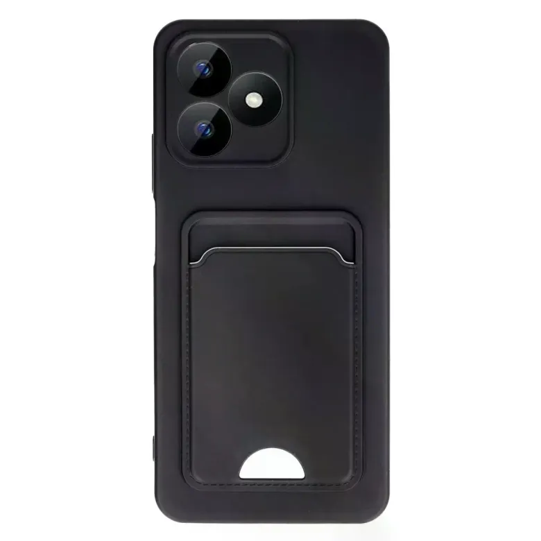 Realme Note 50 4g Kılıf Kelvin Kartvizitli Silikon - Siyah