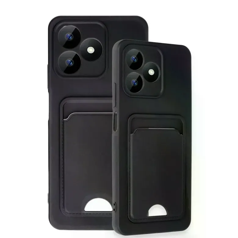 Realme Note 50 4g Kılıf Kelvin Kartvizitli Silikon - Siyah