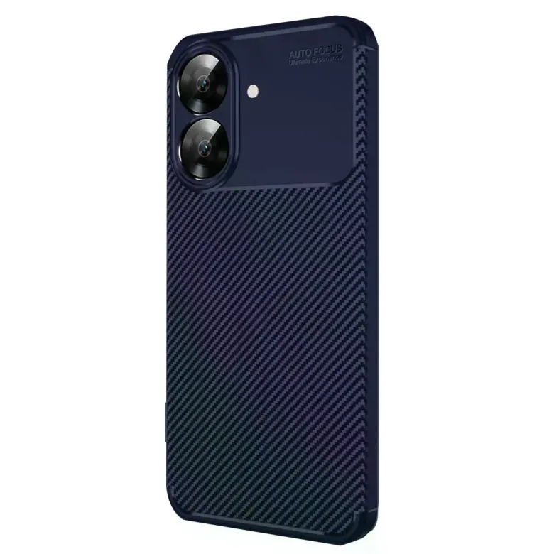 Realme Note 60 Kılıf Auto Focus Karbon Kapak - Lacivert