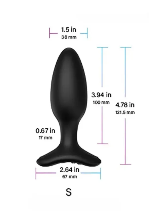 Red Fox LVHS2-1-5 Hush 2 Anal Plug 1.5" App Controlled