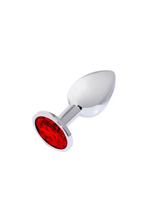 Red Fox PT-ANXM003SR Metal Elmas Taşlı Anal Plug Kırmızı Küçük Boy