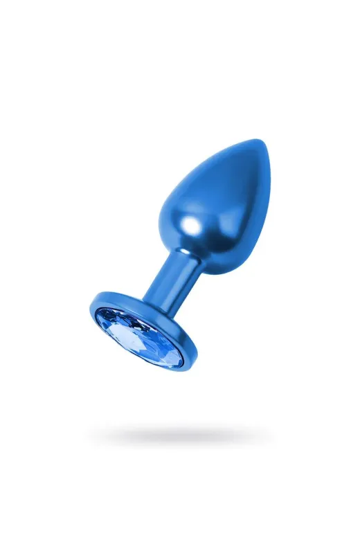 Red Fox PT-ANXM013MMVMV Metal Mavi Taşlı Mavi Anal Plug Orta Boy
