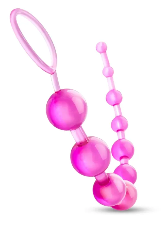 Red Fox Sens-5001-2 Anal Beads Pull Ring Tutma Halkalı Dereceli Toplar Silikon Pembe Anal Boncuk