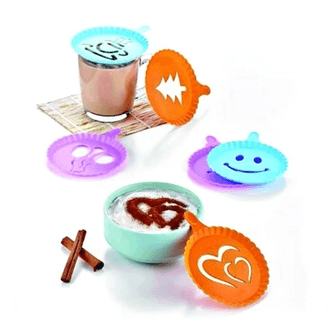 Renkli Kahve Süsleme Şablonları - 4lü Magic Süsleme Şablonu