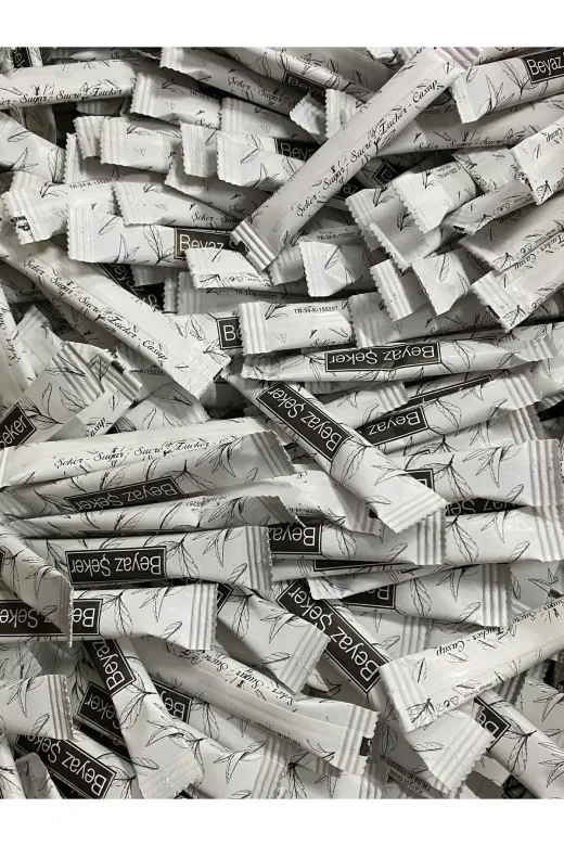 Renkli Şeker RSS3401521216 Stick Beyaz Toz Şeker Tek Kullanımlık 10,000 Adet 3Gr 30Kg