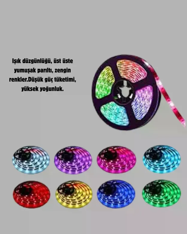 Renkli Smart LED Şerit – Suya Dayanıklı, Esnek, Enerji Tasarruflu