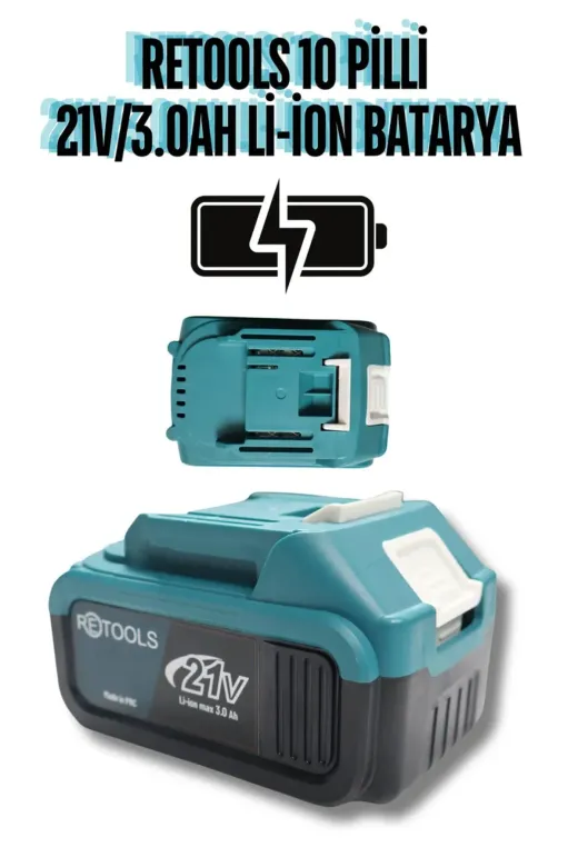 RETOOLS DGR-6026-102 10 Pilli Li-Ion Batarya 21V/3.0Ah Mavi