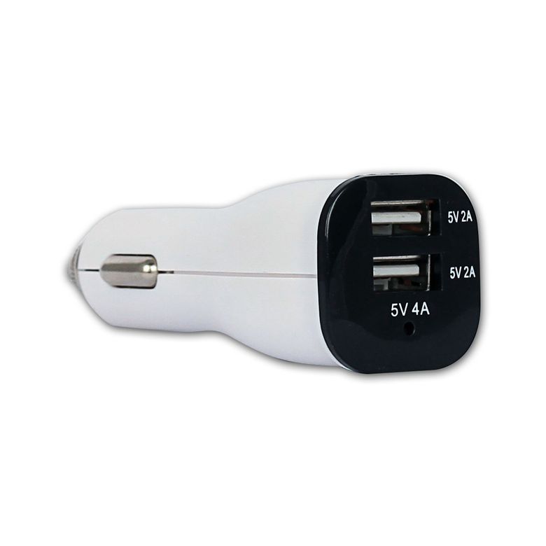 Retro 5V 4A Çift USB Araç Şarj Adaptör Beyaz