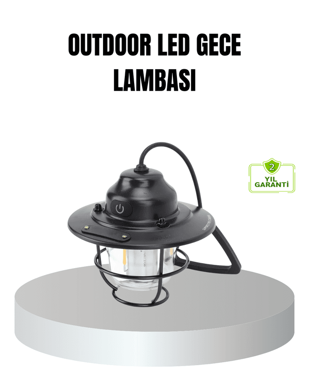 Retro Kamp Lambası Su Geçirmez Taşınabilir Gece Işığı Uzun Pil Ömürlü