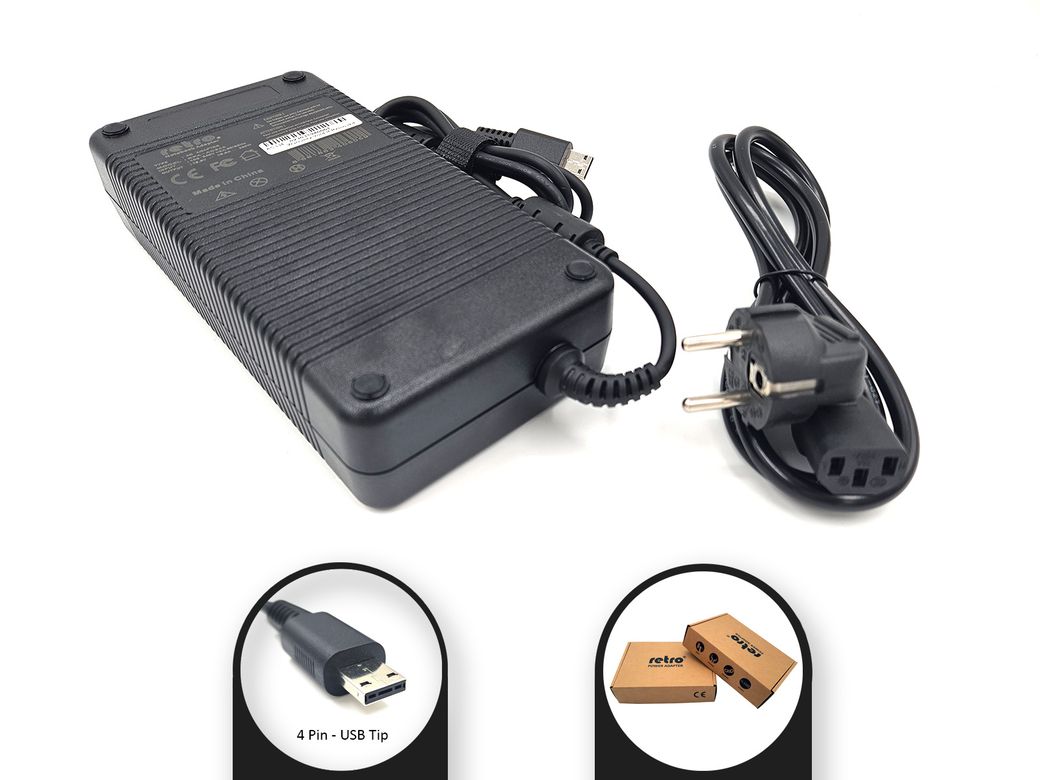 Retro MSI 19.5V 16.92A 330W 4 Pin USB Tip Notebook Adaptör (RPA-AC344)