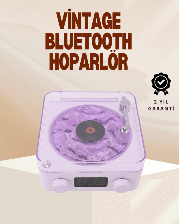 Retro Pikap Hoparlör – Şarjlı Kablosuz Projektör ve Gece Lambası