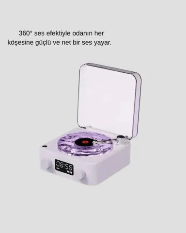 Retro Tasarımlı Bluetooth Hoparlör 360° Sesli Usb Aux