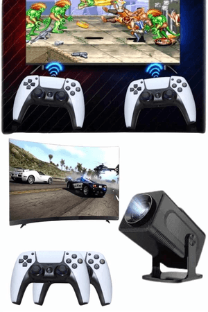 Retro Video Oyunu Konsolu Android Tv El Oyun Konsolu WIFI Taşınabilir Projeksiyon Cihazı