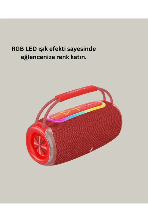 RGB LED Işıklı 20W Taşınabilir Hoparlör Bluetooth 5.3 + Type-C Şarj