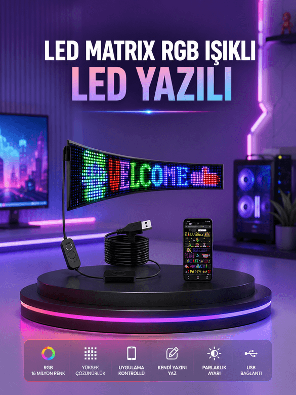 RGB LED Panel Renkli Işık Efektli Dekoratif Aydınlatma