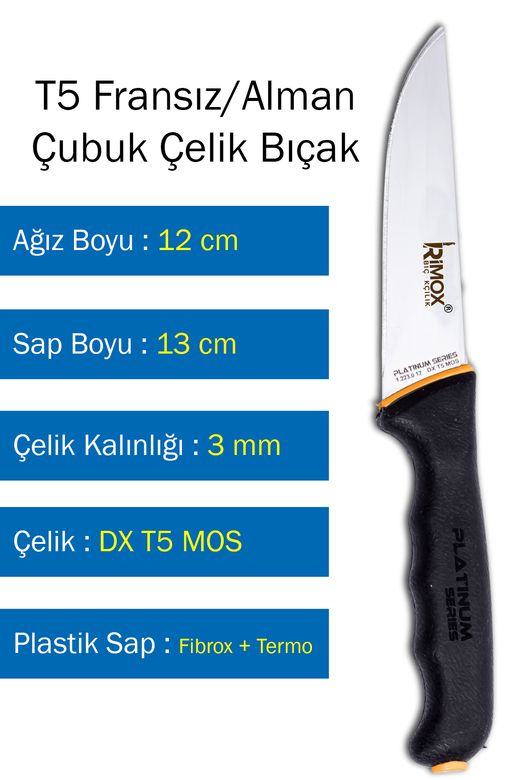 Rimox RT-RYL-HMR15843 Platinium Serisi Kasap Ve Ev Mutfak Bıçağı Çelik Kasap No:0