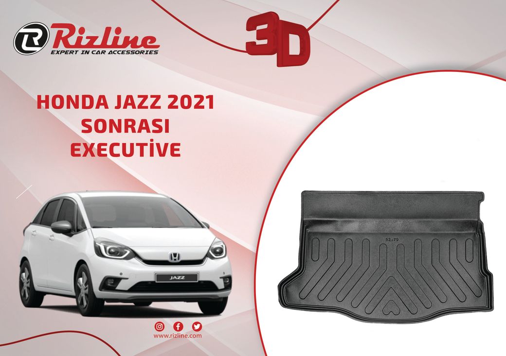 Rizline 8759418 Honda Jazz 2021 Sonrası Executive 3D Bagaj Havuzu N11.5031