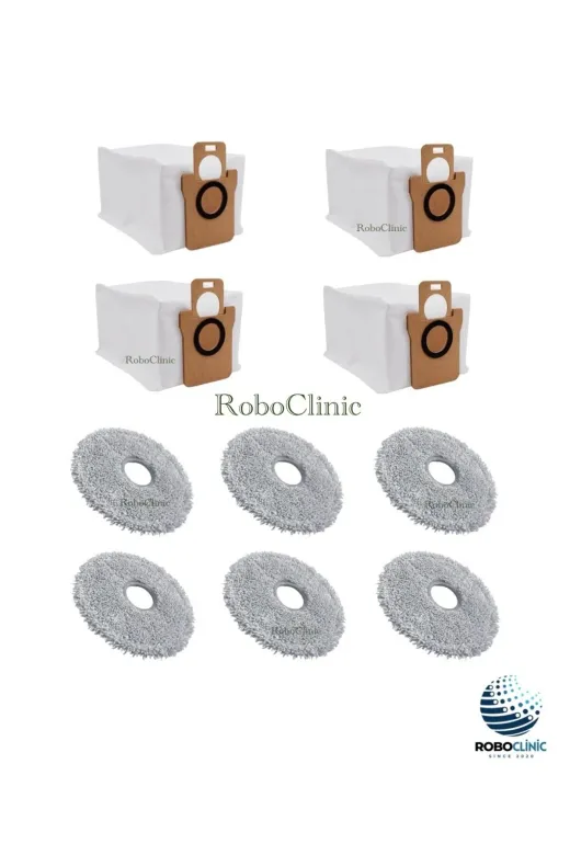 Roboclinic dreamel10sultra Dreame L10S Ultra Robot Süpürge Uyumlu Yedek Toz Torbası, Mop Paspas -10 Parça