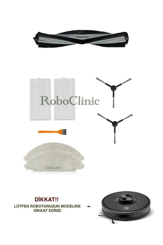 Roboclinic Karaca Vantuz Off-Road Rso07 2 In 1 Robot Süoürge Uyumlu Yedek Fırça,hepa Filtre,mop Seti-8 Parça