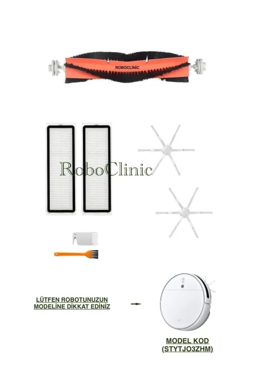 Roboclinic roboclinic00324 Xiaomi Mi Robot Vacuum Mop 2 (Stytjo3Zhm) Robot Süpürge Uyumlu Fırça, Filtre, Mop Seti-7 Parça
