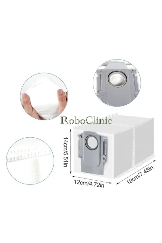 Roboclinic Roborock Qrevo C Pro Robot Süpürge Uyumlu Yedek Toz Torbası, Mop Paspas -12 Parça