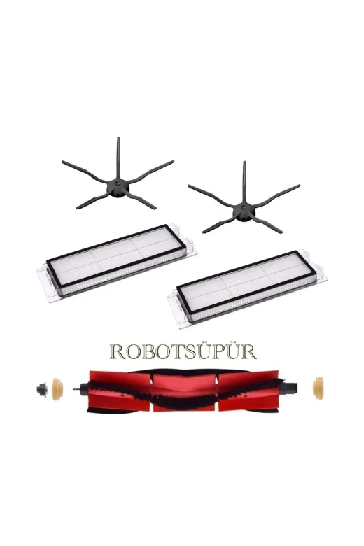 Roboclinic Roborock S6 -S6 MAX-S6MAXV-S6 PURE 1036 Roborock S6 Siyah Robot Süpürge Uyumlu 5 Li Yedek Parca Set