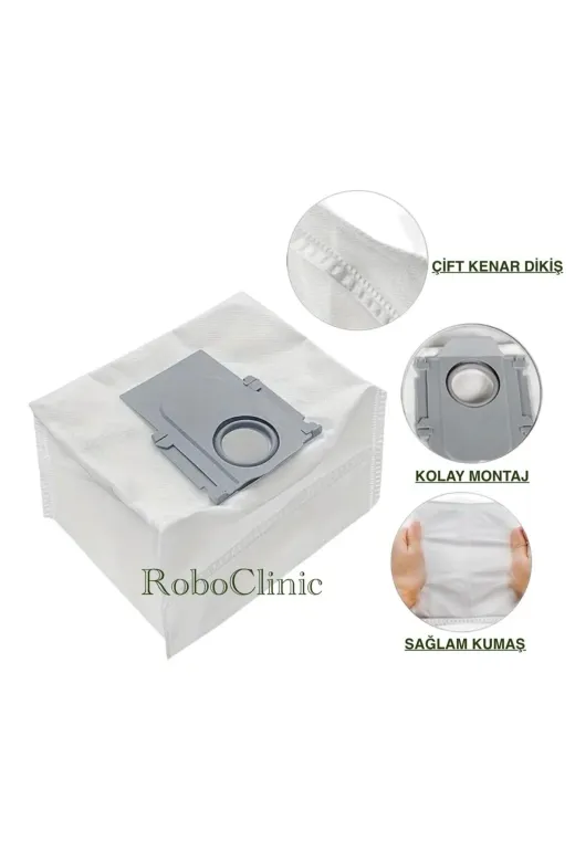 Roboclinic Roborock S8 Pro / S8 Pro+ Roborock S8 Pro+ (Plus) / S8 Pro Robot Süpürge Uyumlu Yedek Çöp Toz Torbası 2 Adet