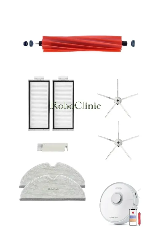 Roboclinic roborockq70054 Roborock Q7 Max / Q7 Max Plus Robot Süpürge Uyumlu Ana Fırça.yan Fırça.hepa Filtre.mop Yenileme Seti