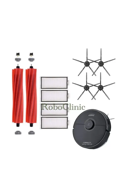 Roboclinic roborockq7sih10 Roborock Q7 / Q7Max / Q7Max Plus (Siyah)Uyumlu Ana Fırça,yan Fırça,filtre,yenileme Seti.