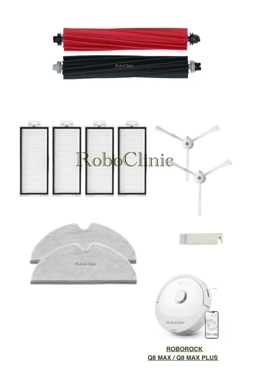 Roboclinic Roborockq8beyaz Roborockk Q8 Max, Q8 Max Plus Robot Süpürge Uyumlu Fırça,hepa Filtre,mop-11 Parça